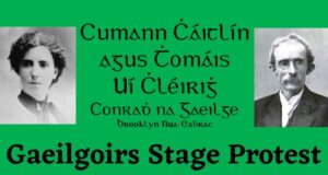 Gaeilgoirs Stage Protest At NYC British Embassy
