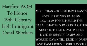 Hartford AOH Unveiling Memorial To Irish Canal Workers