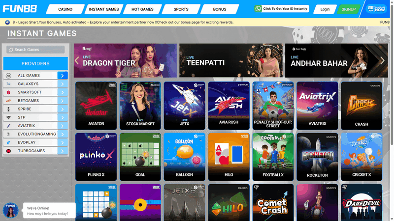 Fun88 Casino Online - Una experiencia de juego moderna y emocionante